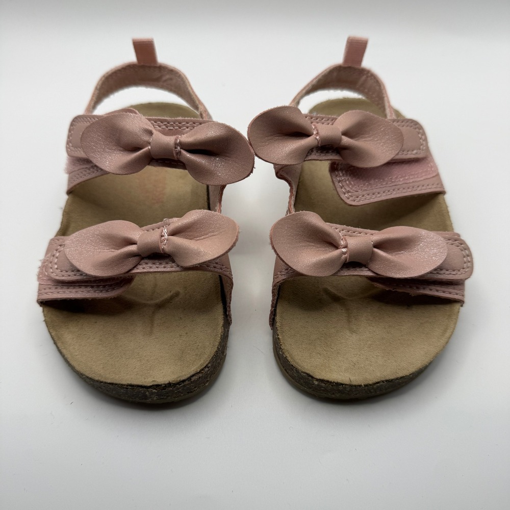 OshKosh Bgosh Montreal Toddler Girls Pink Metallic Bow Sandals Size 9M OS25Y02B